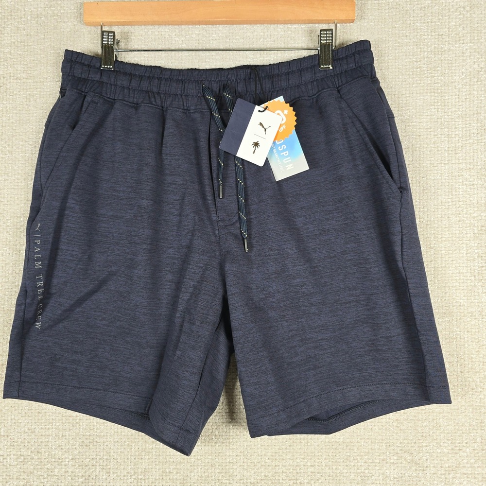 Puma x PTC Cloudspun Golf Shorts Navy Blazer Heather 534090 02 Mens L New